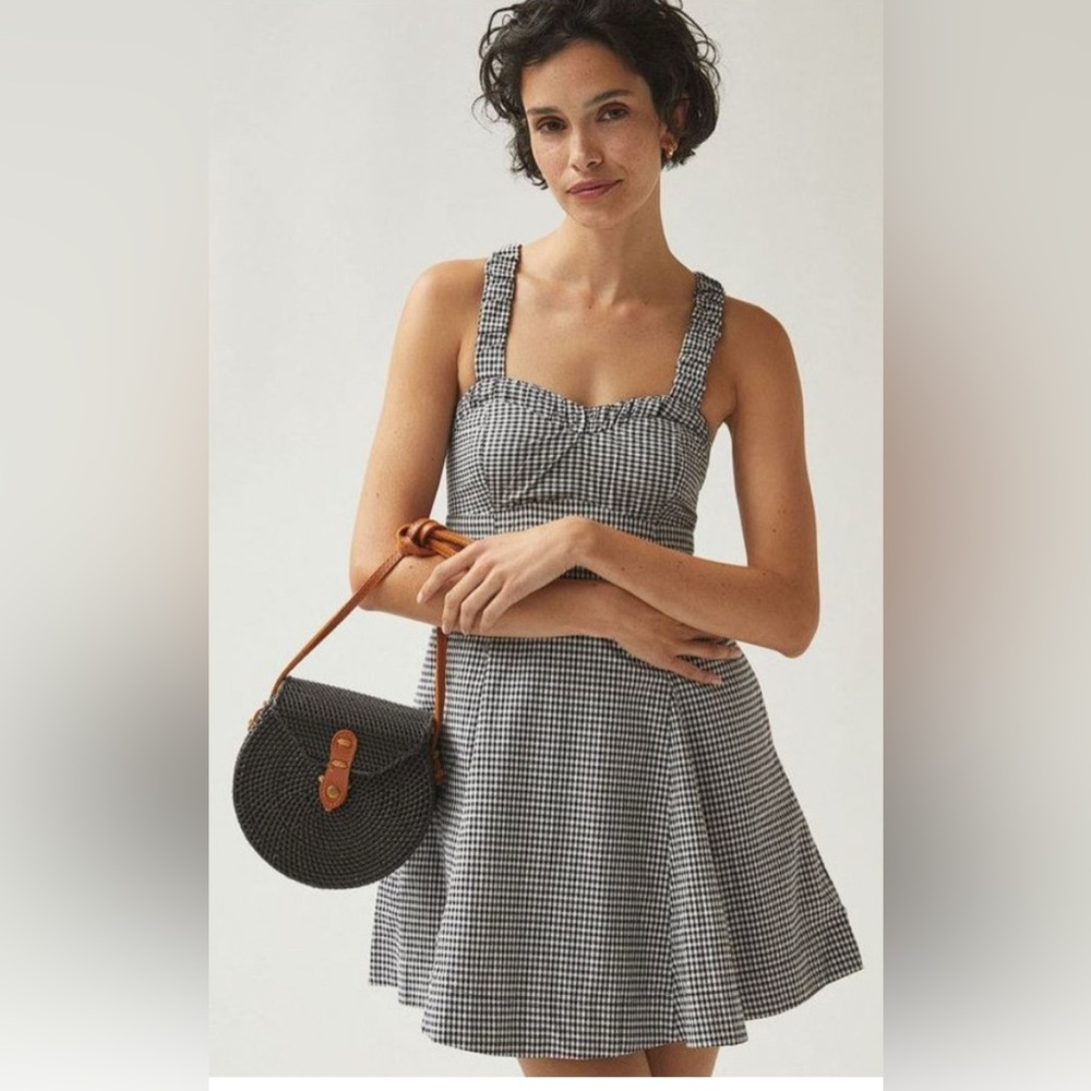Anthropologie Black and White Checkered Dress NWT!